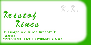 kristof kincs business card